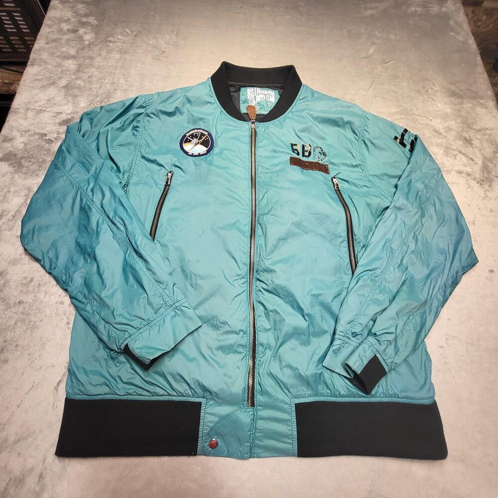 Billionaire Boys Club Jacket Mens 2XL Green Bomber Nylon Lined Pockets